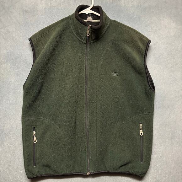 Vintage Champion Fleece Vest Forest Green Full Zip Outdoors Performance Gorpcore - Picture 1 of 10